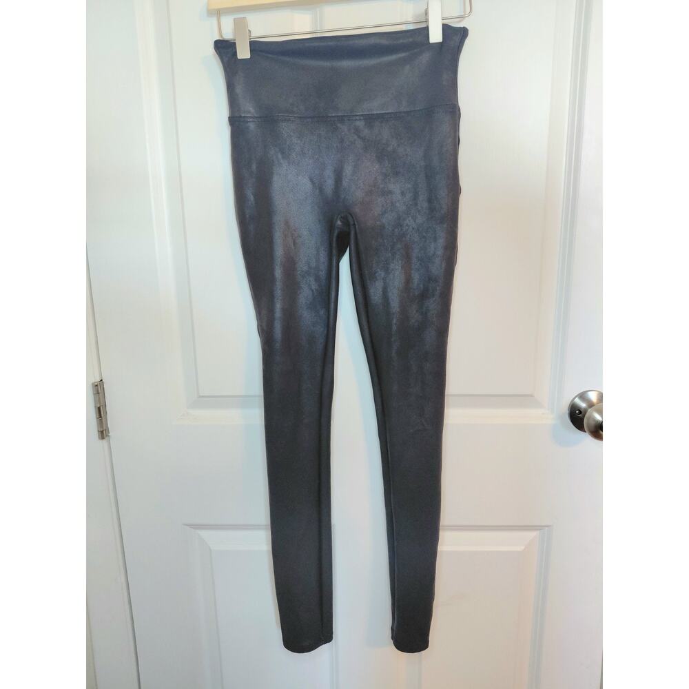 SPANX Faux Leather Leggings Size Medium Black Style 2437 NWOT Shaping Pants